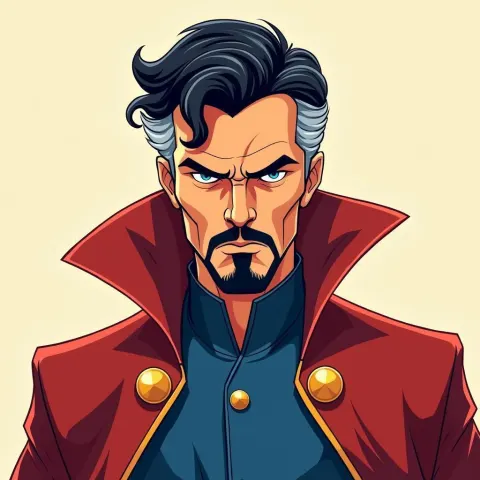 Dr Strange in Bold Cutout Animation Style