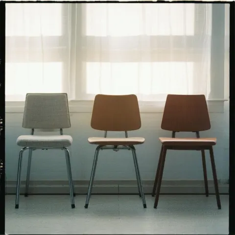 Three Chairs in Muted Vintage Film Light