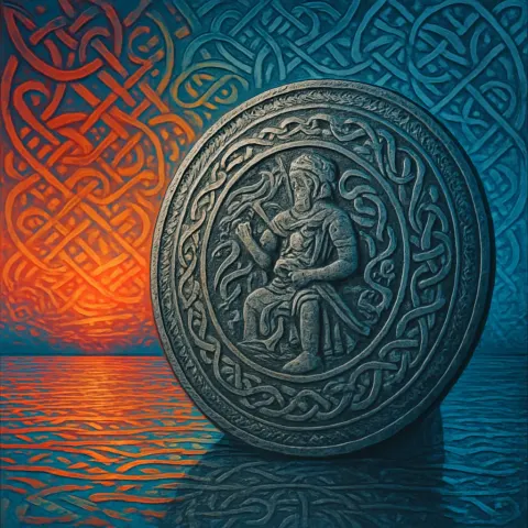 Against a Backdrop of Vivid Colors Mirrored on a Calm