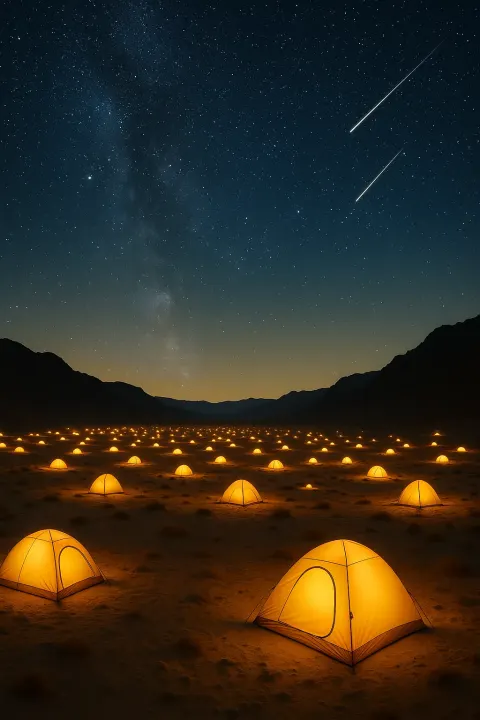 Countless Illuminated Tents Create a Glowing Constellation