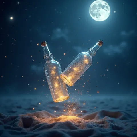 Bottles Adrift in a Celestial Stardust Realm