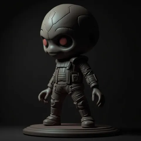 Chiaroscuro 3D Character Poster in Deep Shadow