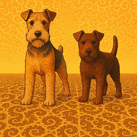 Two Lakeland Terriers Emerge