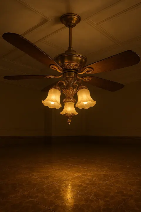 Stunning Ceiling Fan with Elegantly Arched Blades
