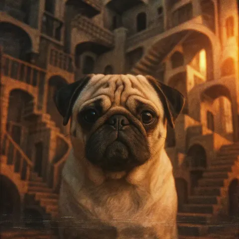 Single Apricot Fawn Pug