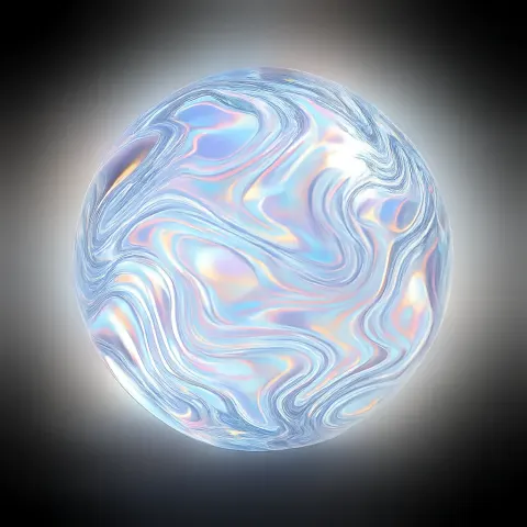 Revise the Glowing Orb into an Iridescent Three-dimensional Form