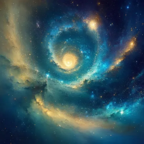 Ethereal Spiral Galaxy of Luminous Nebulae