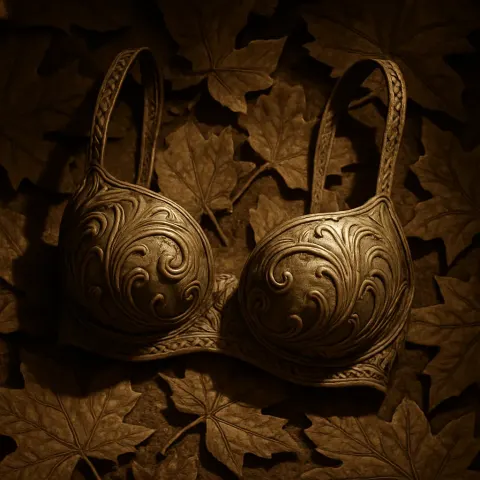 Brassiere on Fallen Autumn Leaves