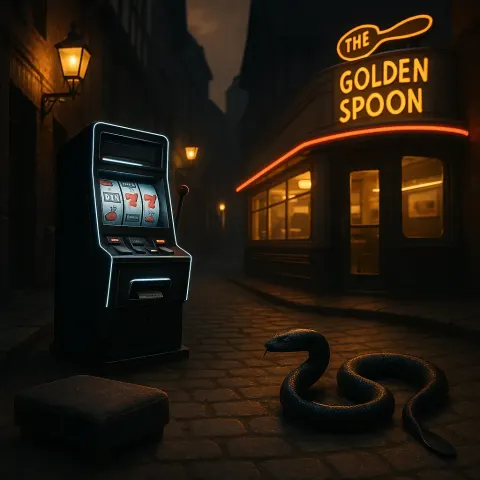 Within the Gas Lamp-lit Narrow Alleys of a Victorian-era Town