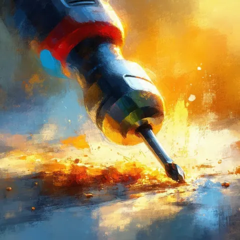 Screwdriver Rendered in Soft Painterly Brushstrokes