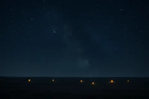 Scattered Handful of Distant Lights from Isolated Farmhouses Twinkle