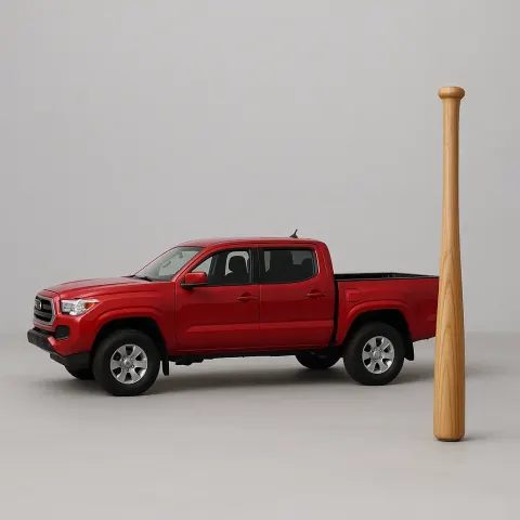 Wooden Baseball Bat Upright