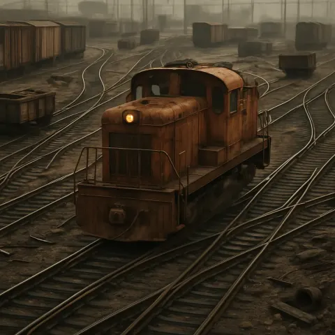 Amid the Maze-like Expanse of the Rail Yard
