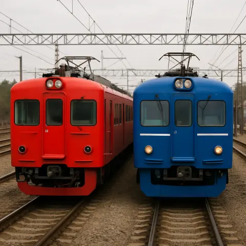 Capture an Image Featuring Two Trains