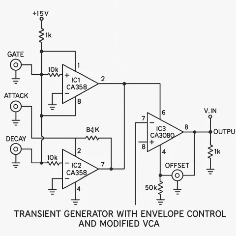 Detailed Circuit Diagram and Component Overlay Schematic for a Transient