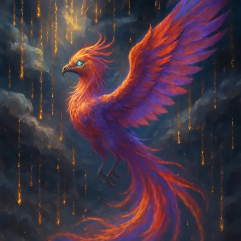 Surreal Depiction of a Magnificent Phoenix