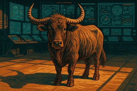 Before Banks of Holographic Displays Streaming Complex Data