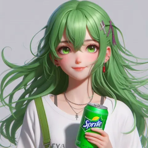 Vibrant Portrait of Girl with Sprite