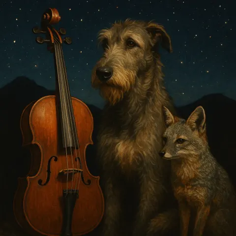 Under a Starry Night Sky Above a Dark Mountain Silhouette