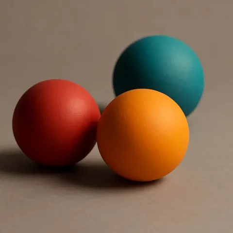 Showcasing Three Spheres in Unique Colors