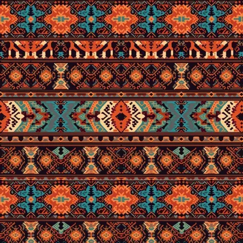 Vibrant Mohican Tribal Textile Pattern
