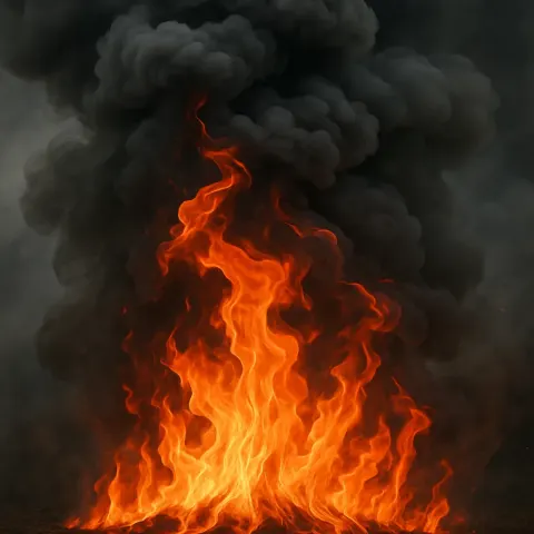 Interwoven Flames Dance Within a Roaring Blaze