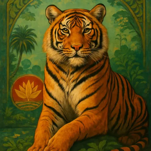 Orange-and-black Feline with a Majestic Presence