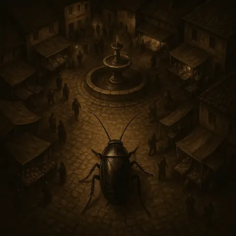 Bustling Village Square