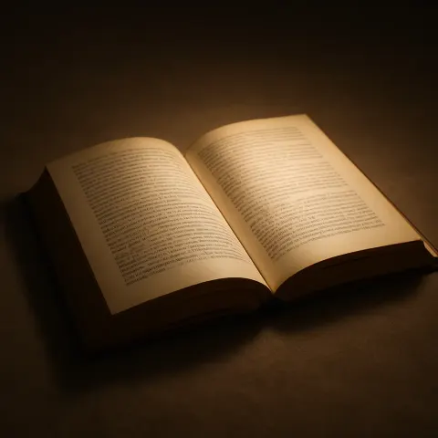 Open Book with Gentle Illumination Cast over its Pages