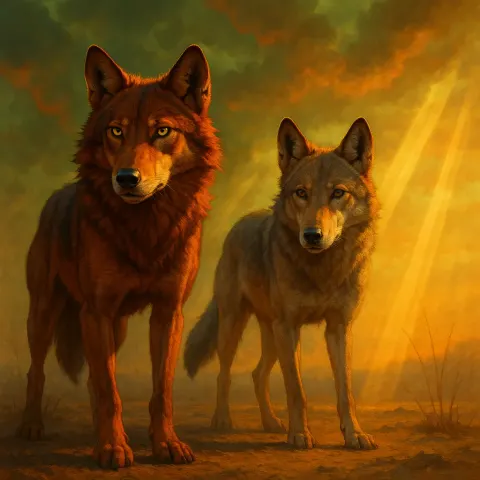 Beneath Strange Colored Skies Hinting at a Toxic Atmosphere
