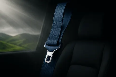 Solitary Deep Blue Seat Belt