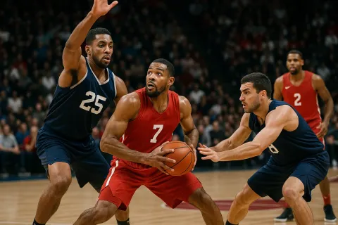 Basketball Game with Players in Action