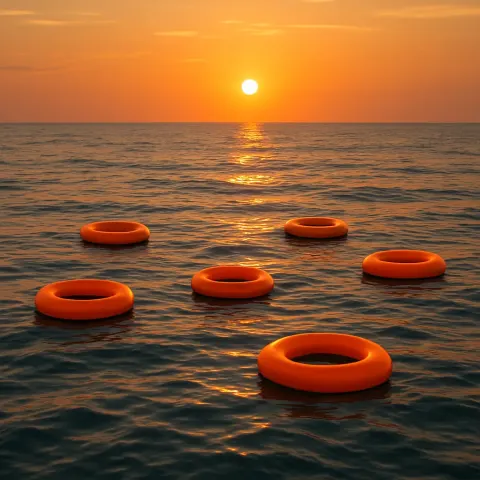 Beneath a Tranquil Expanse of Ocean