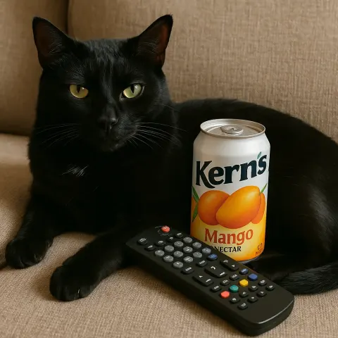 Black Cat Lying on a Couch