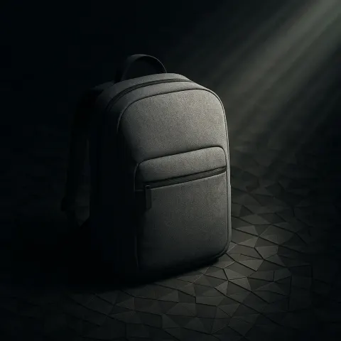 Single Urban Commuter Minimalist Backpack in Heather Gray Fabric