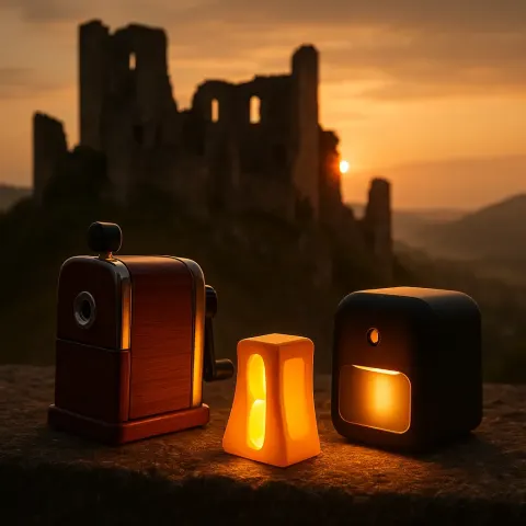 Medieval Castle Ruins on a Hilltop Overlooking a Valley Provide