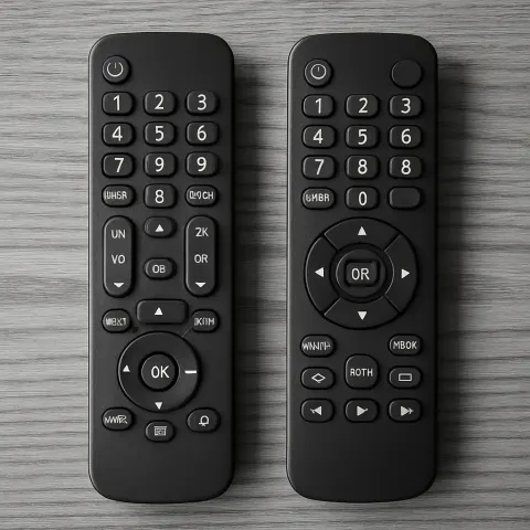 Two Black-and-white Television Remotes Lying Next