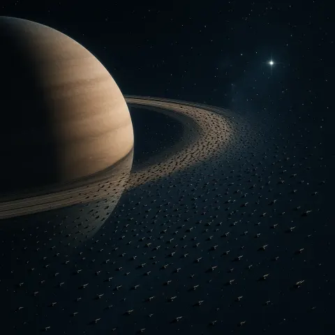 Dense Swarm of Countless Tiny Spacecraft Streams Away