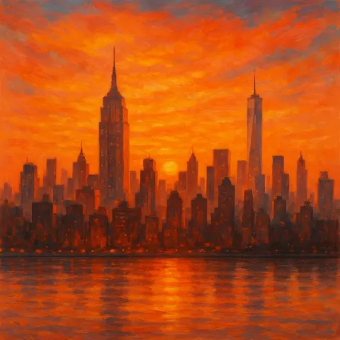 Painting of the New York City Skyline