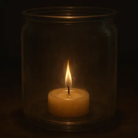 Flame from a Candle Dancing Lightly