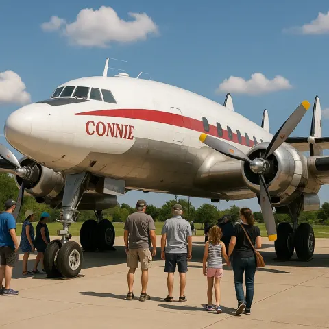 Restored Vintage Aircraft with Propeller Engines