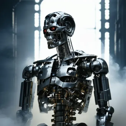 Terminator in Monochrome Cinematic Chiaroscuro
