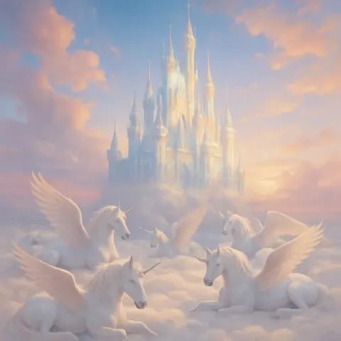 Radiant Fortress Suspended in the Clouds