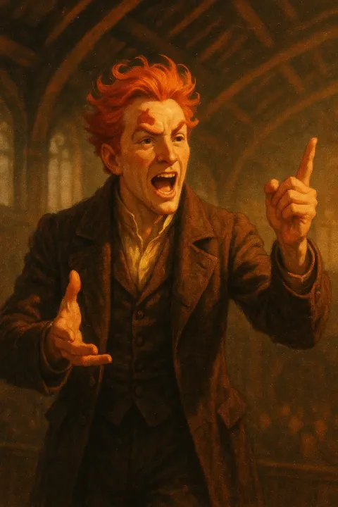 Charismatic Trickster with Fiery Red Hair