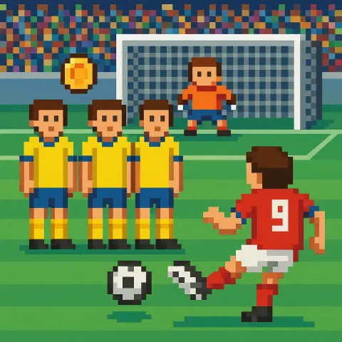 Pixel Art Soccer Game Scene