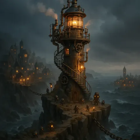 3D Representation of a Steampunk-inspired Lighthouse