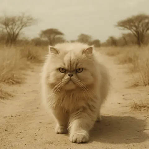 Persian Cat on a Dusty