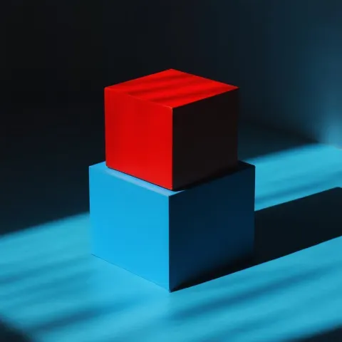 Red Cube Stacked on Blue Cube Drama