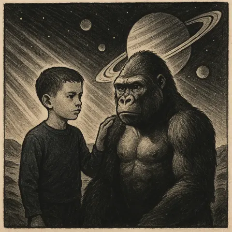 Child Revolutionary with Short-cropped Above-ears Hair