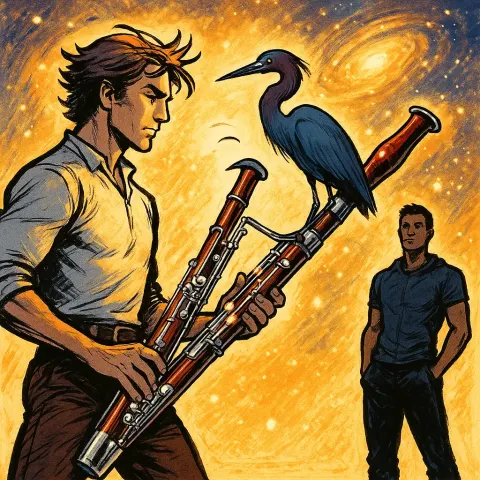 Hero Character with Dynamic Medium-length Hair and an Energetic Stance
